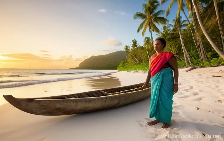 솔로몬 제도 평균 임금 수준 - **Prompt 1: Serene Coastal Life with a Hint of Resilience**
A Solomon Islander woman in her late...