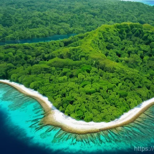 솔로몬 제도 삼림 벌채 문제 - **Image Prompt: Pristine Coastline Meeting a Scarred Landscape**
    A breathtaking aerial shot of t...